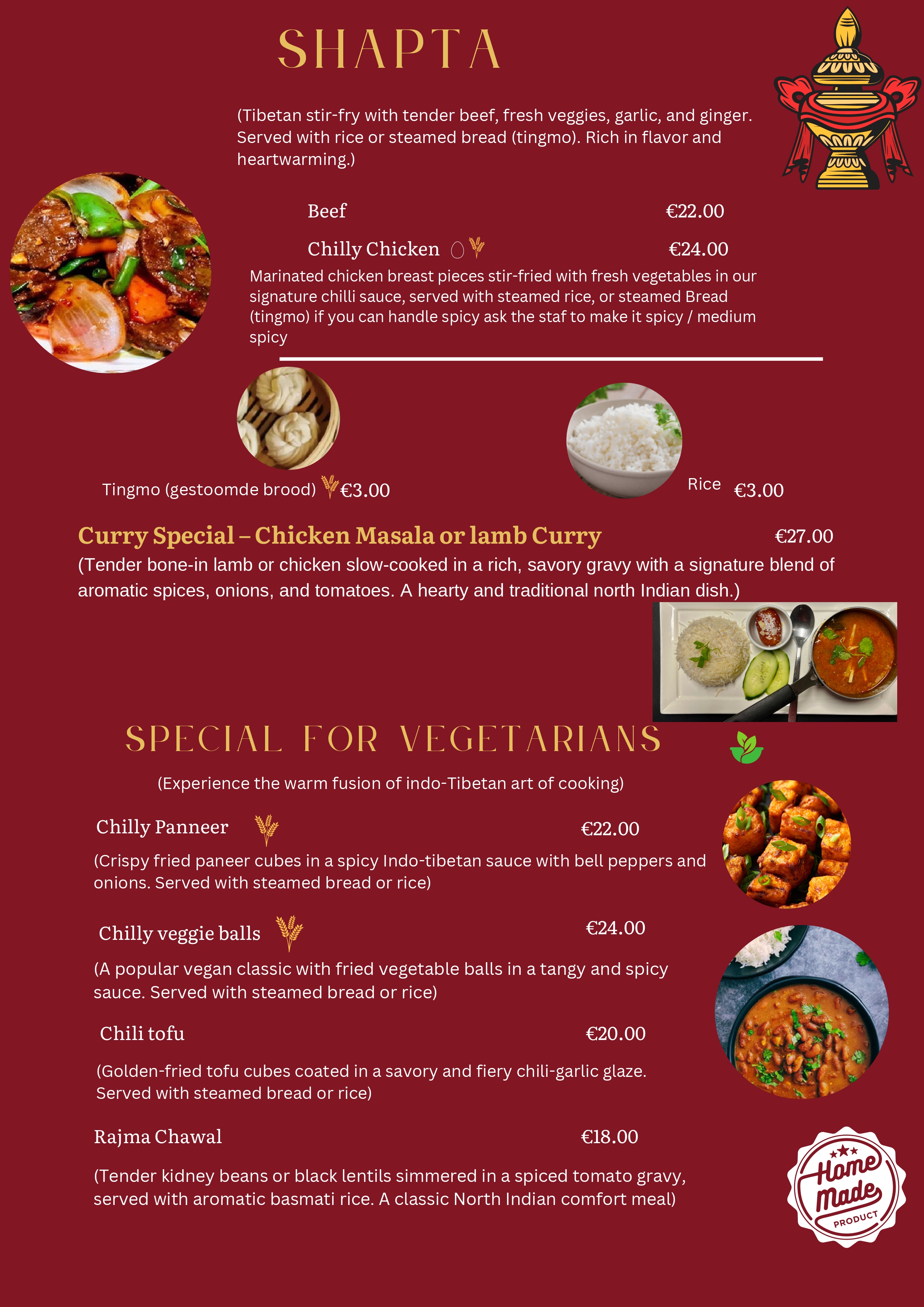 SHAPTA & SPECIAL FOR VEGETARIANS